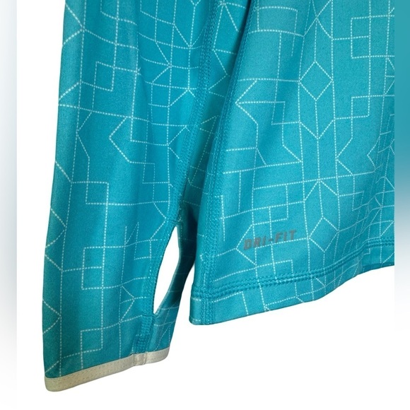 Nike Baby Blue with White Geometric Pattern Dri-Fit Half Zip Size M - Picture 5 of 15